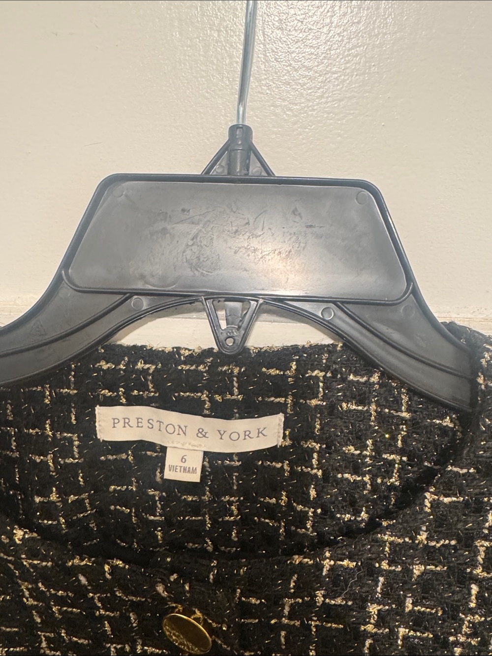 Preston & York Black and Gold Tweed Skirt Suit Set - Picture 3 of 6